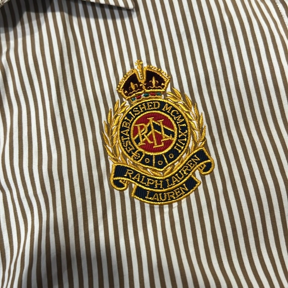 Lauren Ralph Lauren Button Up Striped Shirt with Embellishment Size XL - Picture 3 of 7